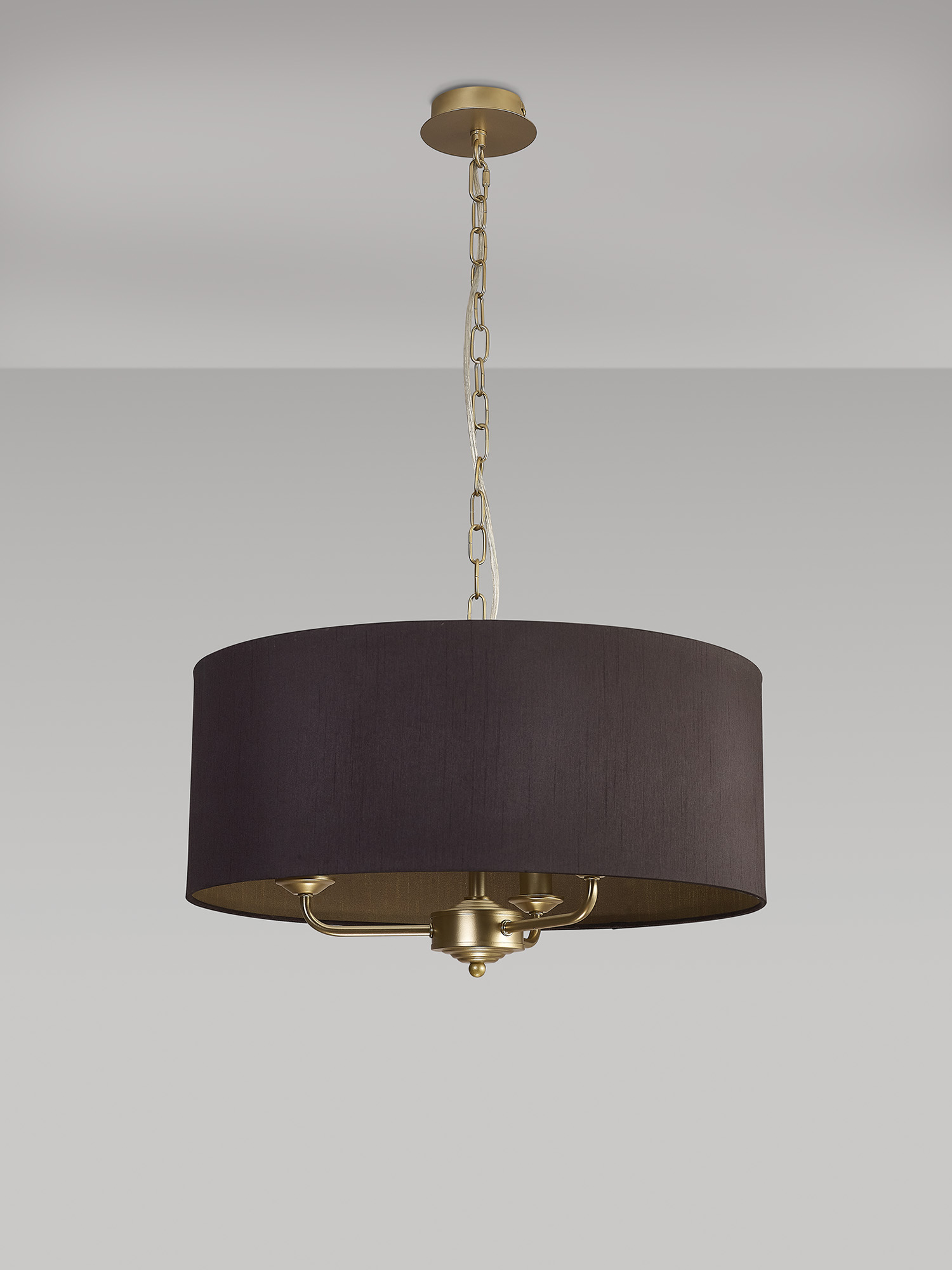 Banyan 50cm 3 Light Pendant Champagne Gold, Midnight Black/Green Olive DK0969  Deco Banyan